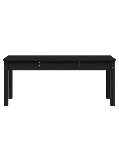 Градинска пейка, черна, 109x44x45 см, борово дърво масив