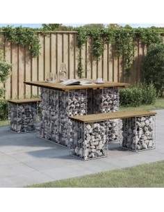 Градинска пейка габионен дизайн 100x102x72 см импрегниран бор