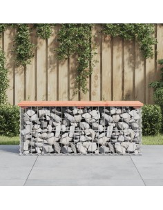 Градинска пейка габионeн дизайн 103x31,5x42 см дуглас масив