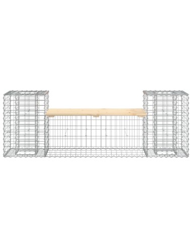 Градинска пейка габионен дизайн 183x41x60,5 см бор масив