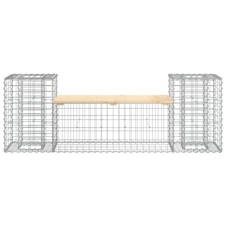 Градинска пейка габионен дизайн 183x41x60,5 см бор масив