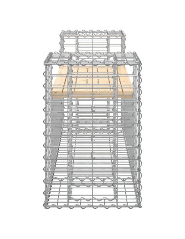 Градинска пейка габионен дизайн 183x41x60,5 см бор масив