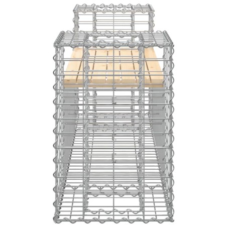 Градинска пейка габионен дизайн 183x41x60,5 см бор масив