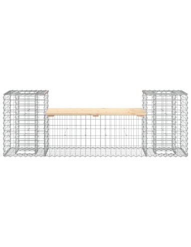 Градинска пейка габионен дизайн 183x41x60,5 см бор масив