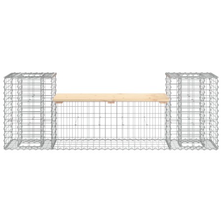 Градинска пейка габионен дизайн 183x41x60,5 см бор масив