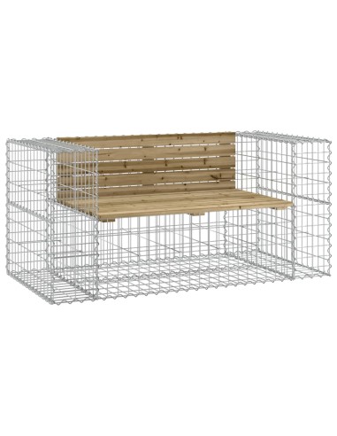 Градинска пейка габионен дизайн 143x71x65,5 см импрегниран бор