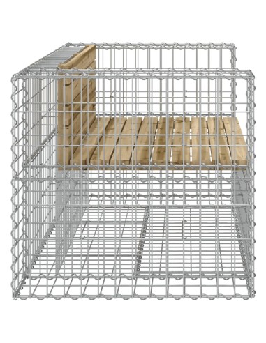 Градинска пейка габионен дизайн 143x71x65,5 см импрегниран бор