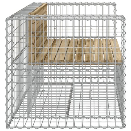 Градинска пейка габионен дизайн 143x71x65,5 см импрегниран бор