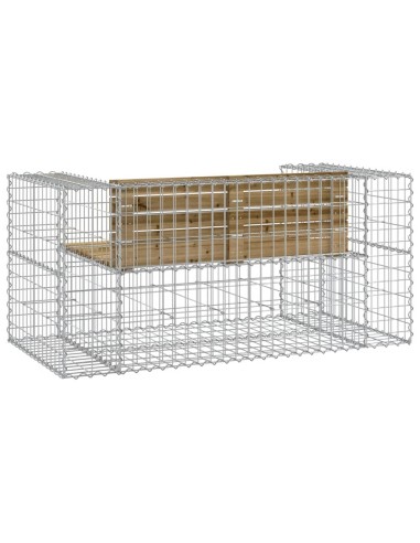 Градинска пейка габионен дизайн 143x71x65,5 см импрегниран бор