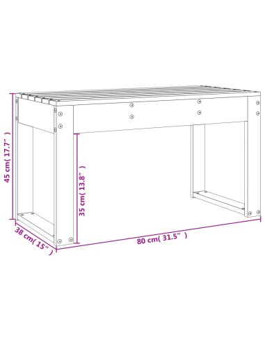 Градинска пейка 80x38x45 см масивна дугласка дървесина