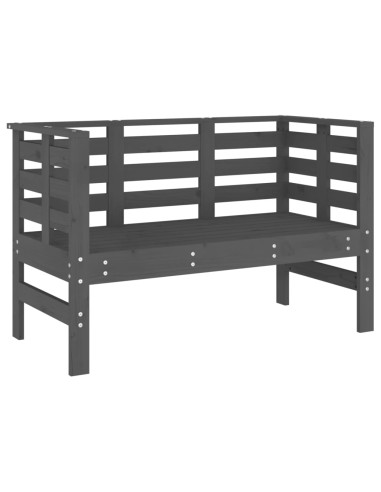 Градинска пейка, сива, 111,5x53x71 см, борово дърво масив