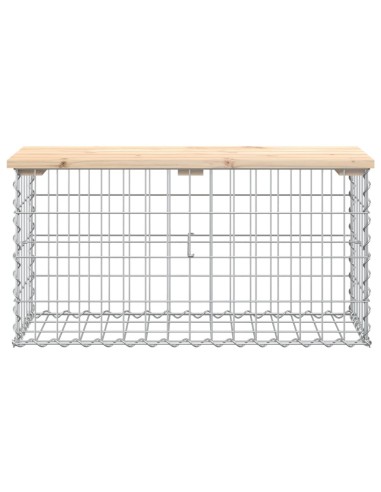 Градинска пейка дизайн габион 83x31,5x42 см борово дърво масив