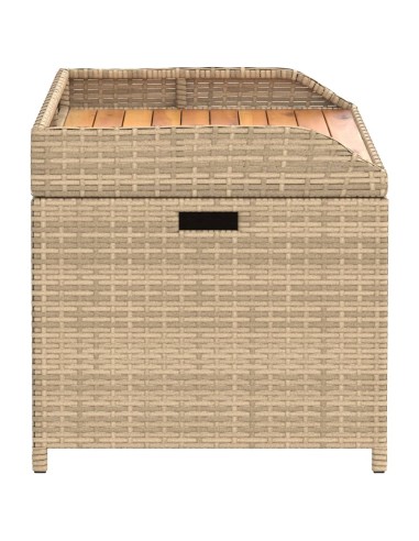 Пейка за съхранение микс бежово 100x50x52 см полиратан и акация