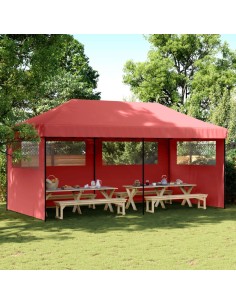 Сгъваема парти шатра pop-up с 3 странични стени бордо