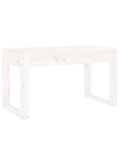 Градинска пейка, бяла, 80x38x45 см, борово дърво масив