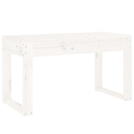 Градинска пейка, бяла, 80x38x45 см, борово дърво масив