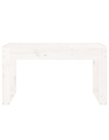 Градинска пейка, бяла, 80x38x45 см, борово дърво масив