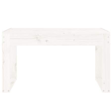Градинска пейка, бяла, 80x38x45 см, борово дърво масив