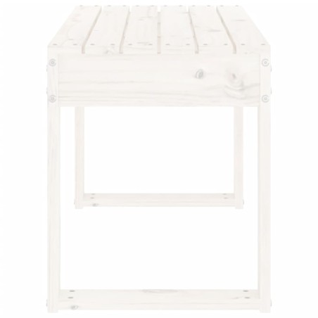 Градинска пейка, бяла, 80x38x45 см, борово дърво масив