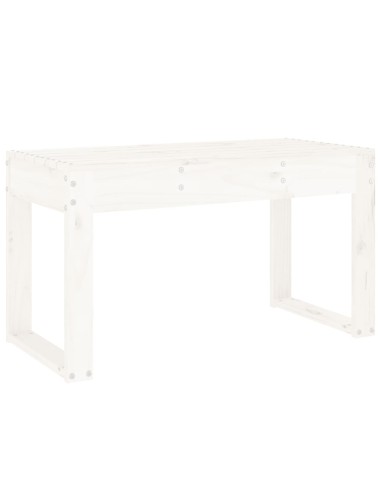 Градинска пейка, бяла, 80x38x45 см, борово дърво масив