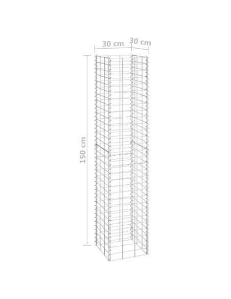 Габиони повдигнати лехи, 3 бр, 30x30x150 см, желязо