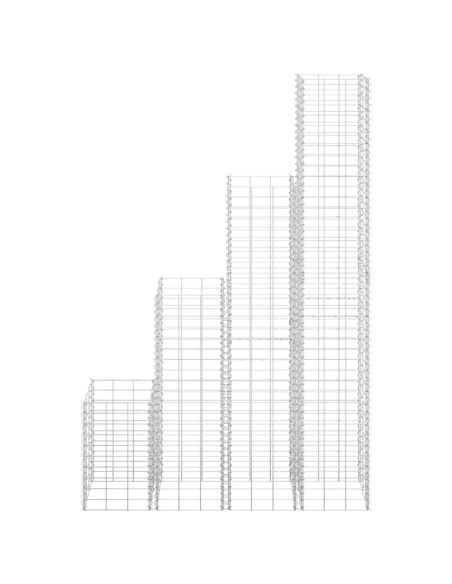 Габиони повдигнати лехи, 4 бр, 30x30x50/100/150/200 см, желязо