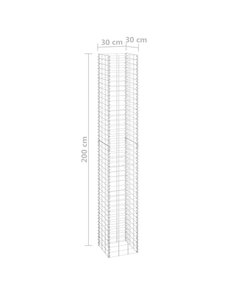 Габиони повдигнати лехи, 4 бр, 30x30x50/100/150/200 см, желязо