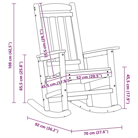 Люлеещи се столове 2 бр Бели 70x92x107.5 см HDPE