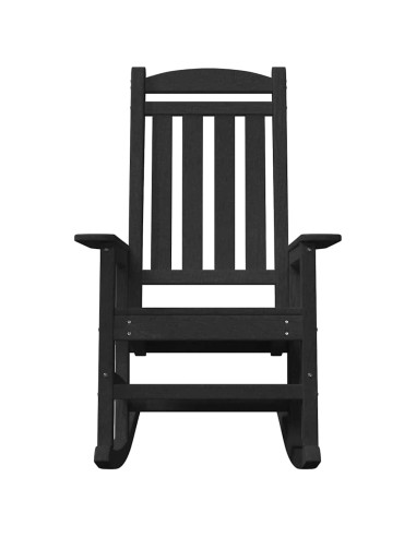 Люлеещи се столове за градина 2 бр Черен 70x92x107.5 см HDPE