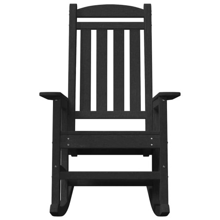 Люлеещи се столове за градина 2 бр Черен 70x92x107.5 см HDPE