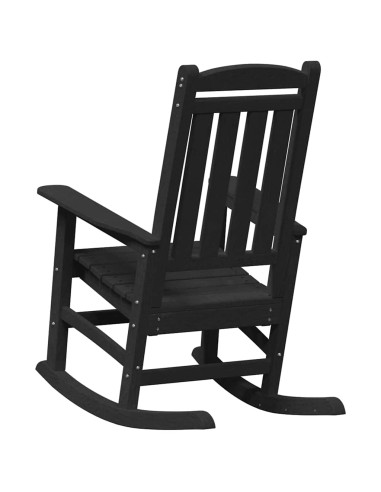 Люлеещи се столове за градина 2 бр Черен 70x92x107.5 см HDPE