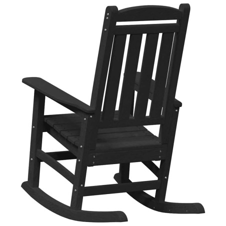 Люлеещи се столове за градина 2 бр Черен 70x92x107.5 см HDPE