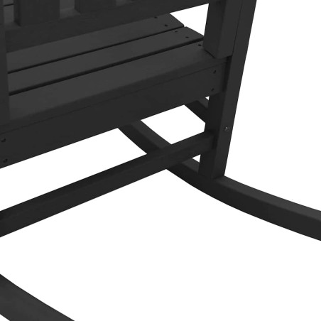 Люлеещи се столове за градина 2 бр Черен 70x92x107.5 см HDPE
