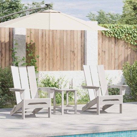 Сгъваеми столове Adirondack 2 бр Бял 74.5x80.5x90 см HDPE
