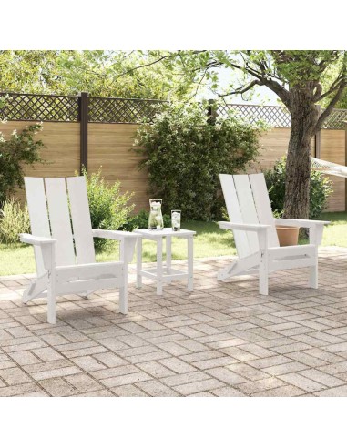 Сгъваеми столове Adirondack 2 бр Бял 74.5x80.5x90 см HDPE
