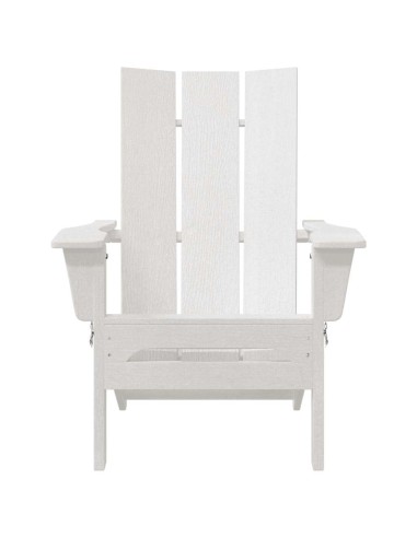 Сгъваеми столове Adirondack 2 бр Бял 74.5x80.5x90 см HDPE