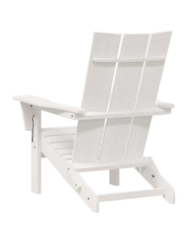 Сгъваеми столове Adirondack 2 бр Бял 74.5x80.5x90 см HDPE