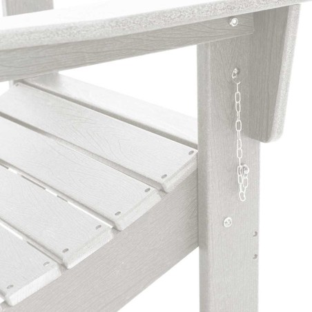 Сгъваеми столове Adirondack 2 бр Бял 74.5x80.5x90 см HDPE