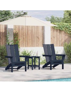 Сгъваеми Adirondack столове на 2 бр Нейви син 74.5x80.5x90 см HDPE