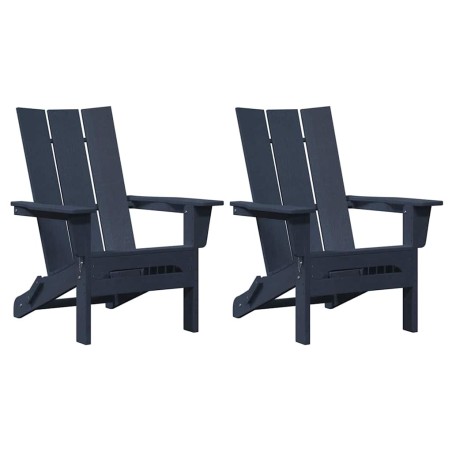 Сгъваеми Adirondack столове на 2 бр Нейви син 74.5x80.5x90 см HDPE