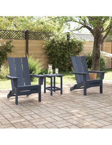 Сгъваеми Adirondack столове на 2 бр Нейви син 74.5x80.5x90 см HDPE