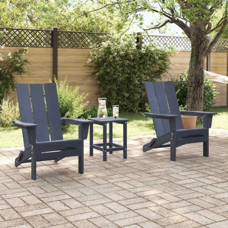 Сгъваеми Adirondack столове на 2 бр Нейви син 74.5x80.5x90 см HDPE