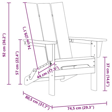 Сгъваеми Adirondack столове на 2 бр Нейви син 74.5x80.5x90 см HDPE