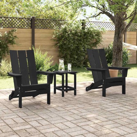 Сгъваеми столове Adirondack 2 броя Черен 74.5x80.5x90 см HDPE