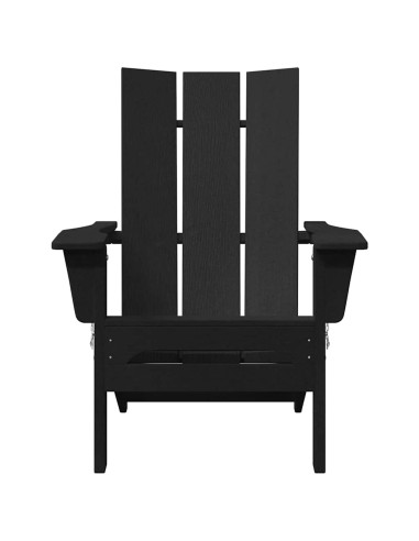 Сгъваеми столове Adirondack 2 броя Черен 74.5x80.5x90 см HDPE