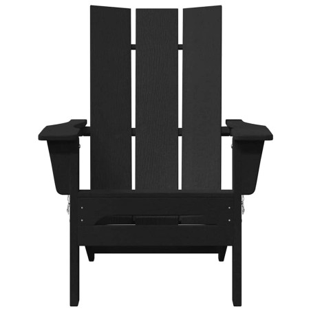 Сгъваеми столове Adirondack 2 броя Черен 74.5x80.5x90 см HDPE