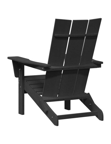 Сгъваеми столове Adirondack 2 броя Черен 74.5x80.5x90 см HDPE