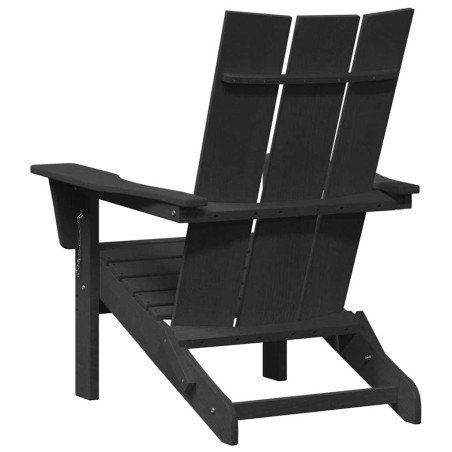Сгъваеми столове Adirondack 2 броя Черен 74.5x80.5x90 см HDPE