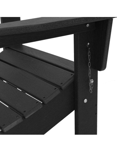 Сгъваеми столове Adirondack 2 броя Черен 74.5x80.5x90 см HDPE