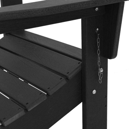 Сгъваеми столове Adirondack 2 броя Черен 74.5x80.5x90 см HDPE
